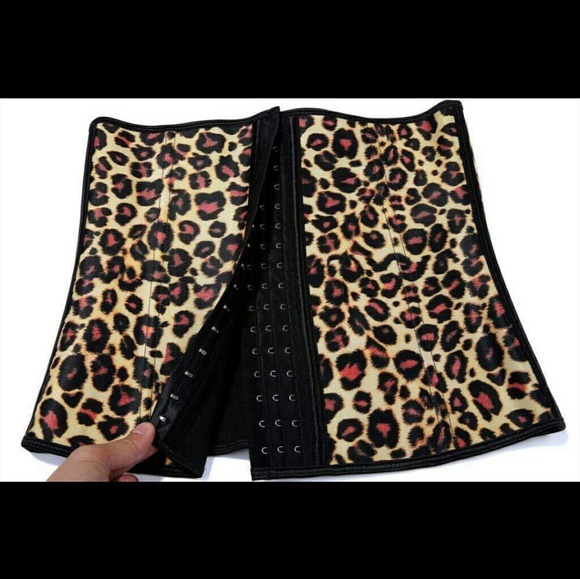Leopard Print Womens Sport Latex Waist Trainer - Picture 2 of 3